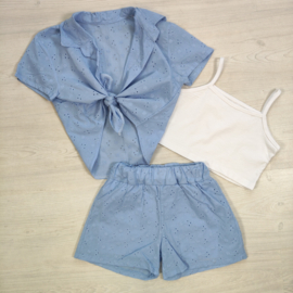 Sunshine Lace Short Set - blauw