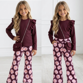 Bagged ruffled longsleeves - bordeaux