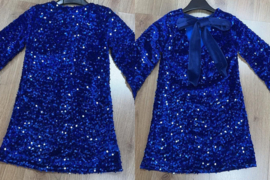 Blue paillet & bow dress