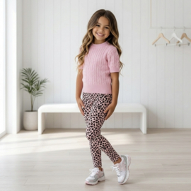 Leopard legging - roze