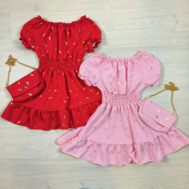 Golden feather dress & bag