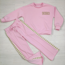 Uni Stripe hearts only soho set - roze 2.0