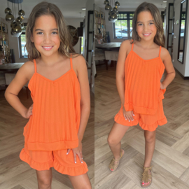 Wide pleated set - oranje