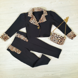 Fave leopard set - black