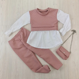 Baby pink quilted set