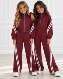 Sporty Stripe Lounge Set - bordeaux (verzenddatum 9 okt)