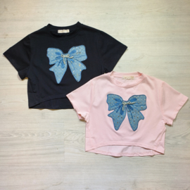 Denim bow top