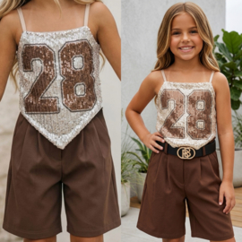 Sparkle Game Day Top - beige