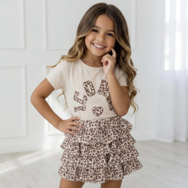 ICONIC Leopard Ruffle Set - beige (verzenddatum 24 apr)