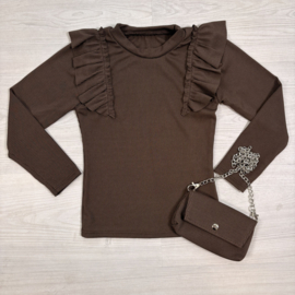 Bagged ruffled longsleeves - bruin