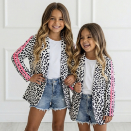 Bold Leopard Stripe Blazer - roze