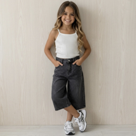 Sparkle Denim Culotte - zwart