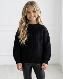 Cozy Balloon Knit Sweater - zwart
