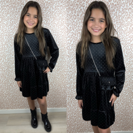 Velvet bling dress & bag (3 kleuren)