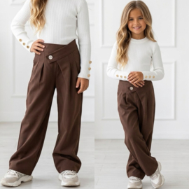 Classy Wrap Wide Leg Pants - bruin (verzenddatum 29 sep)