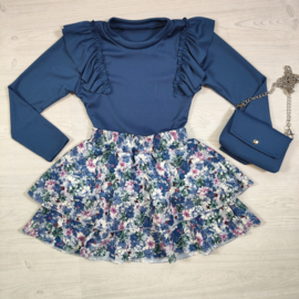 The flower skirt - blauw
