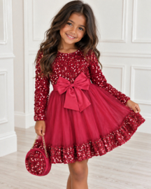 Twinkle Bow Party Dress - rood