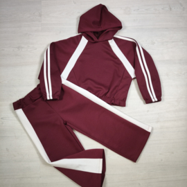 Retro Stripe Flare Set - bordeaux
