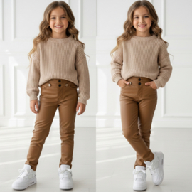 Shine Rebel Coated Pants - Camel