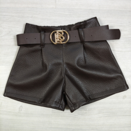 Rebel Leather Short - bruin (verzenddatum 20 okt)