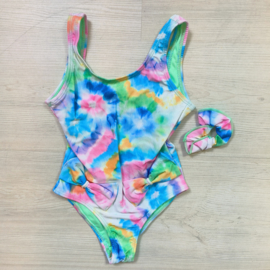 Floral tie dye swimsuit