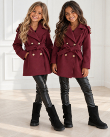 Golden Button Trenchcoat - bordeaux