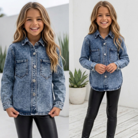 Sparkle Denim Blouse - blauw