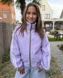 Lace Stripe Track Jacket - paars
