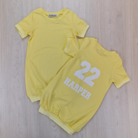 Baseball dress shortsleeves (gepersonaliseerd) - Yellow
