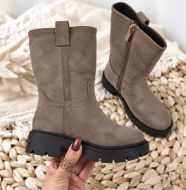 Western Chunky Boots - taupe