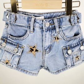 Your starry leopard denim short