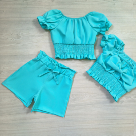 Girly bow back set - Aqua