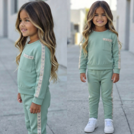Tiny Hearts wide leg Set - groen