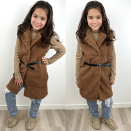 Belted teddy gilet