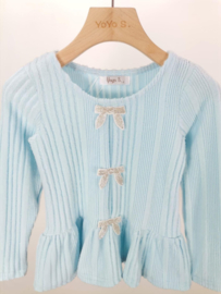 Your Sparkle Bow Peplum Shirt - blauw