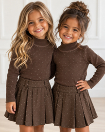Some Glitter Pleated Skirt - bruin