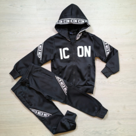 Hooded icon tracksuit - zwart