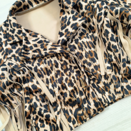 Leopard fringe vest