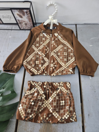 Golden boho baby set - bruin