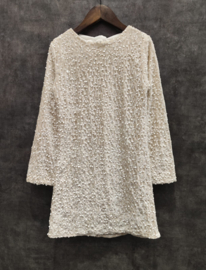 Velvet Bow & paillet dress - creme (verzenddatum 13 okt)
