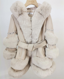 Studded & fur jacket