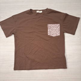 Brown Leopard pocket tee