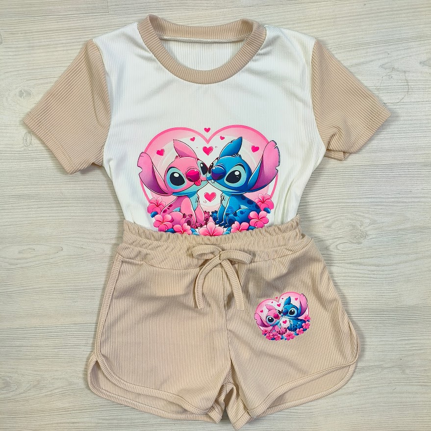 Angel & Stitch in love set - beige