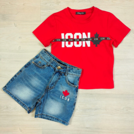 Icon red denim set - rood