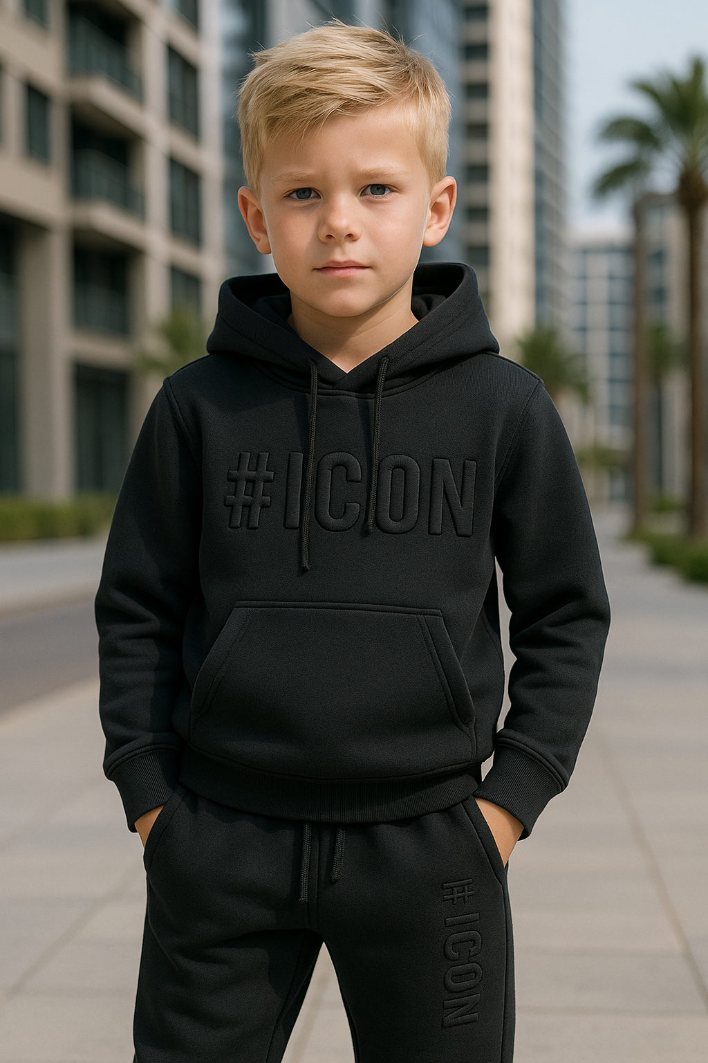 Hooded icon set - zwart