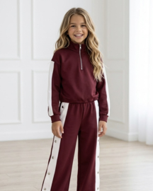 Buttoned striped tracksuit - bordeaux