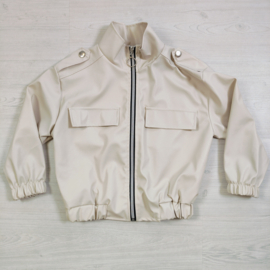 Beige Faux Leather Jacket