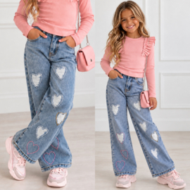 Distressed heart jeans