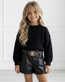 Cozy Balloon Knit Sweater - zwart