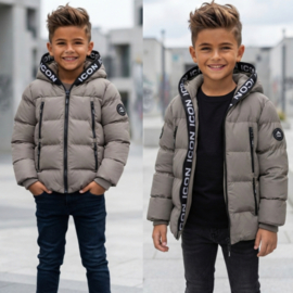 ICON Urban Zip Puffer Jacket Grey